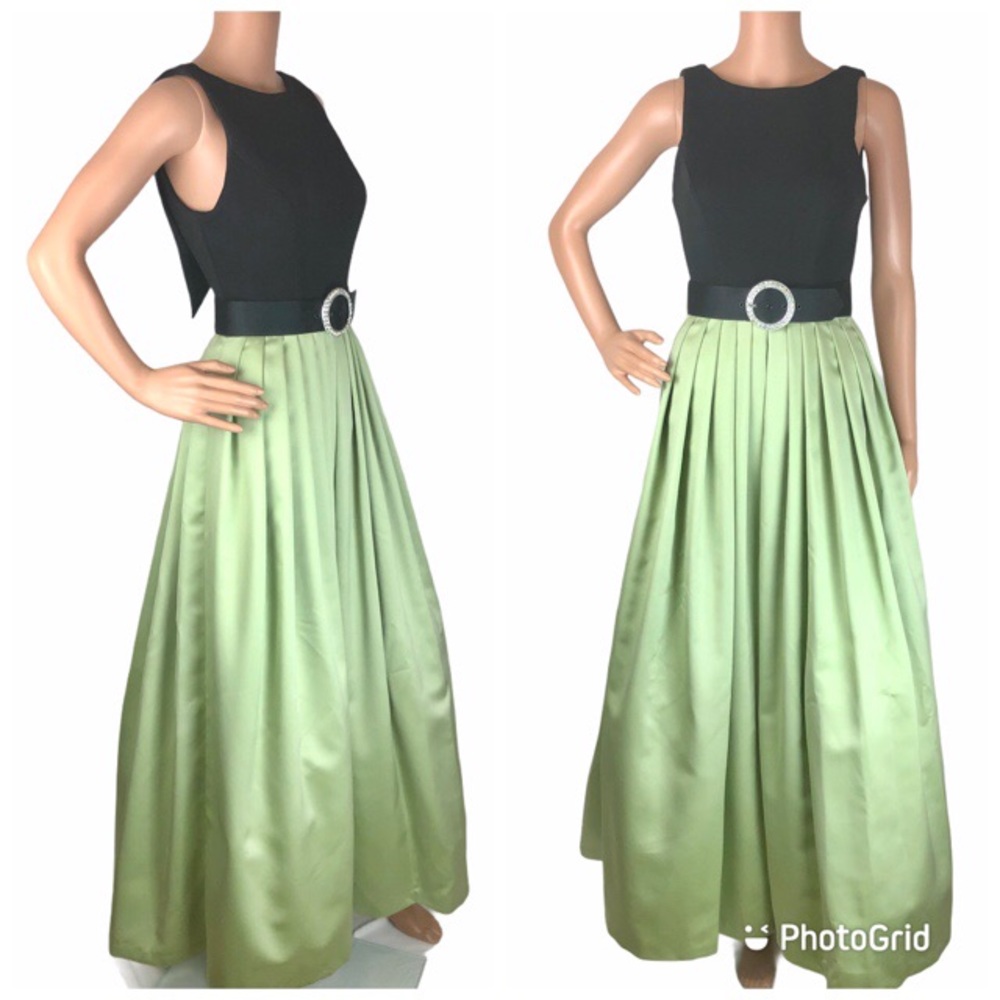 Cache Green and Black Dress Ball Gown XS-SM